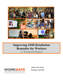 Improving OSH Retaliation Remedies for Workers |A Worksafe Report