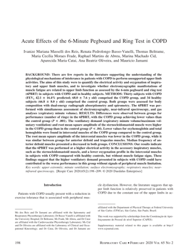 Acute Effects of the 6-Minute Pegboard and Ring Test in COPD