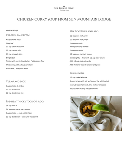 Chicken Curry Soup Recipe