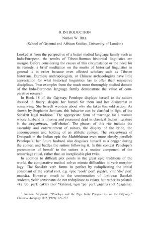 0. INTRODUCTION Nathan W. HILL (School of Oriental and African Studies, University of London)