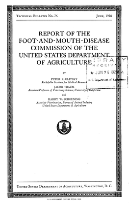 Report of the Foot-And- Mouth -Disease Commission of the United States Department