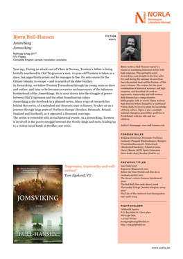 Bjørn Bull-Hansen NOVEL Jomsviking Jomsviking Nidhogg Forlag 2017 574 Pages Complete English Sample Translation Available
