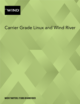 Carrier Grade Linux and Wind River