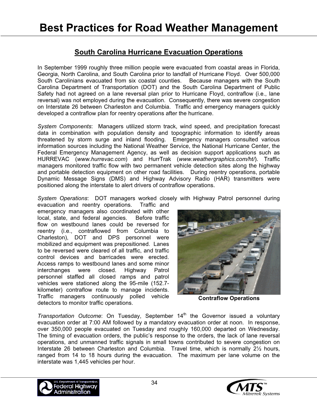 South Carolina Hurricane Evacuation Operations