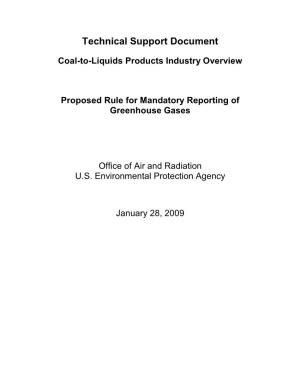Technical Support Document: Suppliers of Coal-Based Liquid Fuels