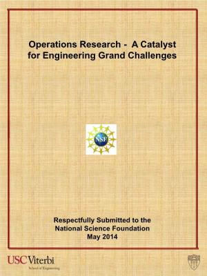Operations Research - a Catalyst for Engineering Grand Challenges