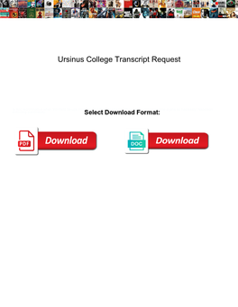 Ursinus College Transcript Request