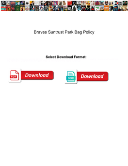 Braves Suntrust Park Bag Policy