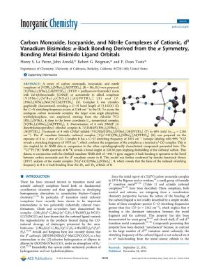 Carbon Monoxide, Isocyanide, and Nitrile Complexes of Cationic, D0