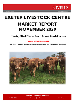Exeter Livestock Centre Market Report November 2020