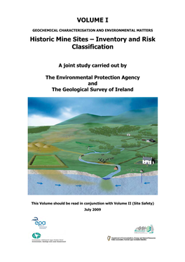 VOLUME I Historic Mine Sites – Inventory and Risk Classification