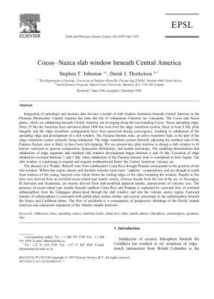 Cocos–Nazca Slab Window Beneath Central America