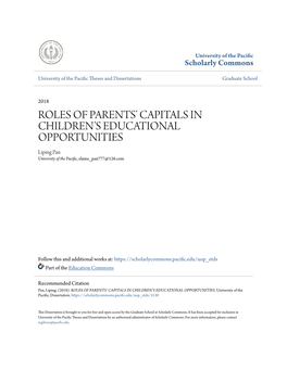 Roles of Parents' Capitals in Children's Educational