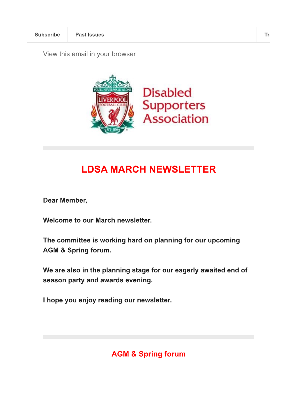 Ldsa March Newsletter