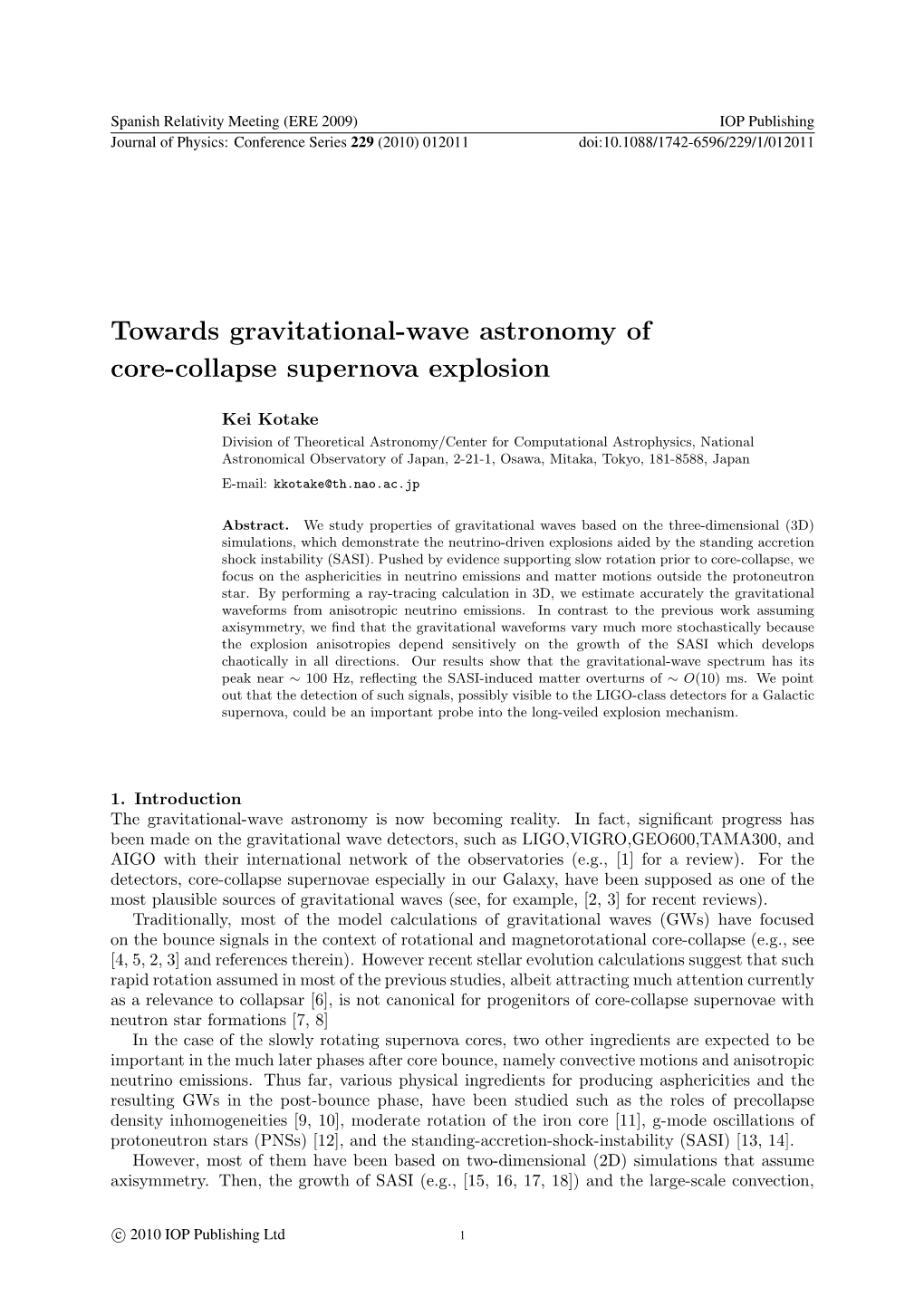 Towards Gravitational-Wave Astronomy of Core-Collapse Supernova Explosion