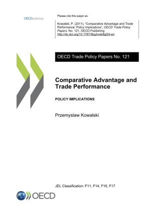 Comparative Advantage and Trade Performance: Policy Implications”, OECD Trade Policy Papers, No