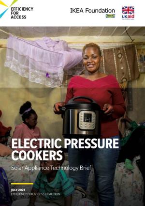 ELECTRIC PRESSURE COOKERS Solar Appliance Technology Brief
