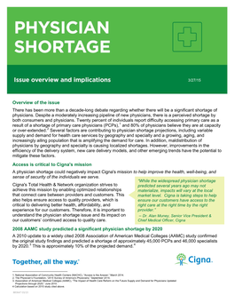 Overview of the Issue Access Is Critical to Cigna's Mission 2008 AAMC