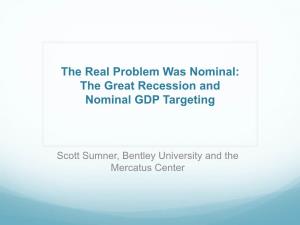 NGDP Targeting and the Great Recession