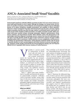 ANCA--Associated Small-Vessel Vasculitis