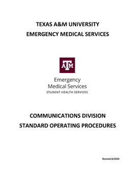 Texas A&M University Emergency Medical Services Communications