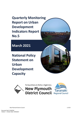 Quarterly Monitoring Report March 2021