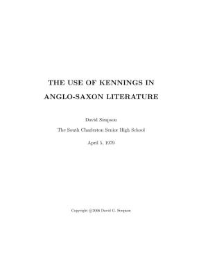 The Use of Kennings in Anglo-Saxon Literature