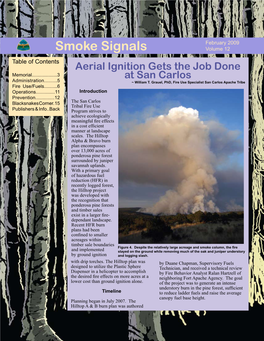 Smoke Signals Volume 12 Table of Contents Aerial Ignition Gets the Job Done Memorial