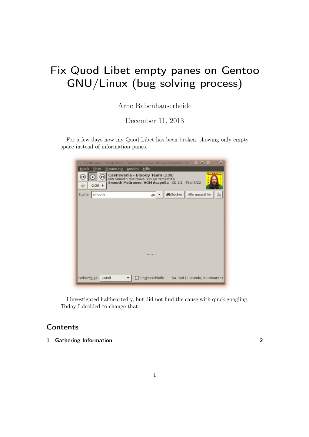 Fix Quod Libet Empty Panes on Gentoo GNU/Linux (Bug Solving Process)