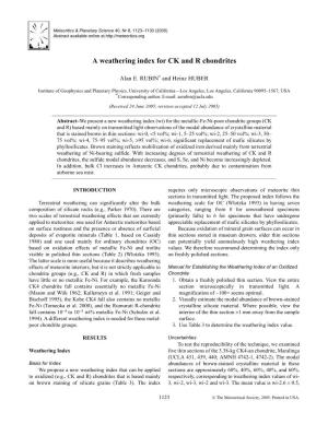 A Weathering Index for CK and R Chondrites