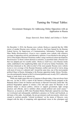 Government Strategies for Addressing Online Opposition with an Application to Russia