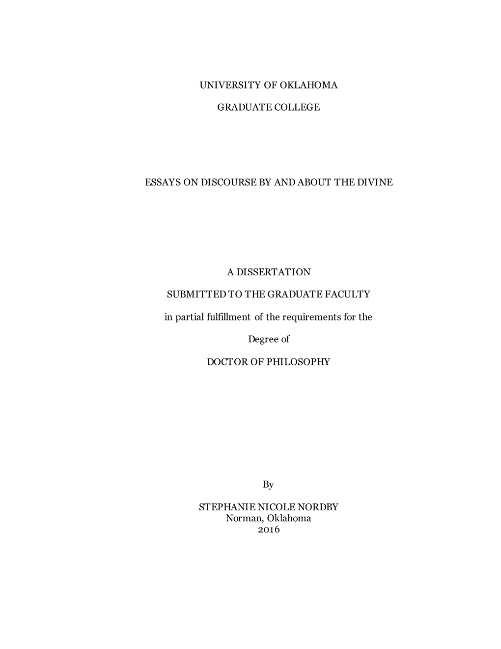 University of Oklahoma Dissertation