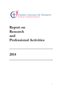 Report on Research and Professional Activities 2014