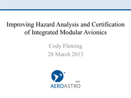 Improving Hazard Analysis and Certification of Integrated Modular Avionics