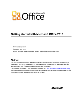 Getting Started with Microsoft Office 2010