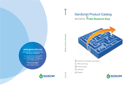 Genscript Product Catalog 2013-2014 Genscript Product Catalog