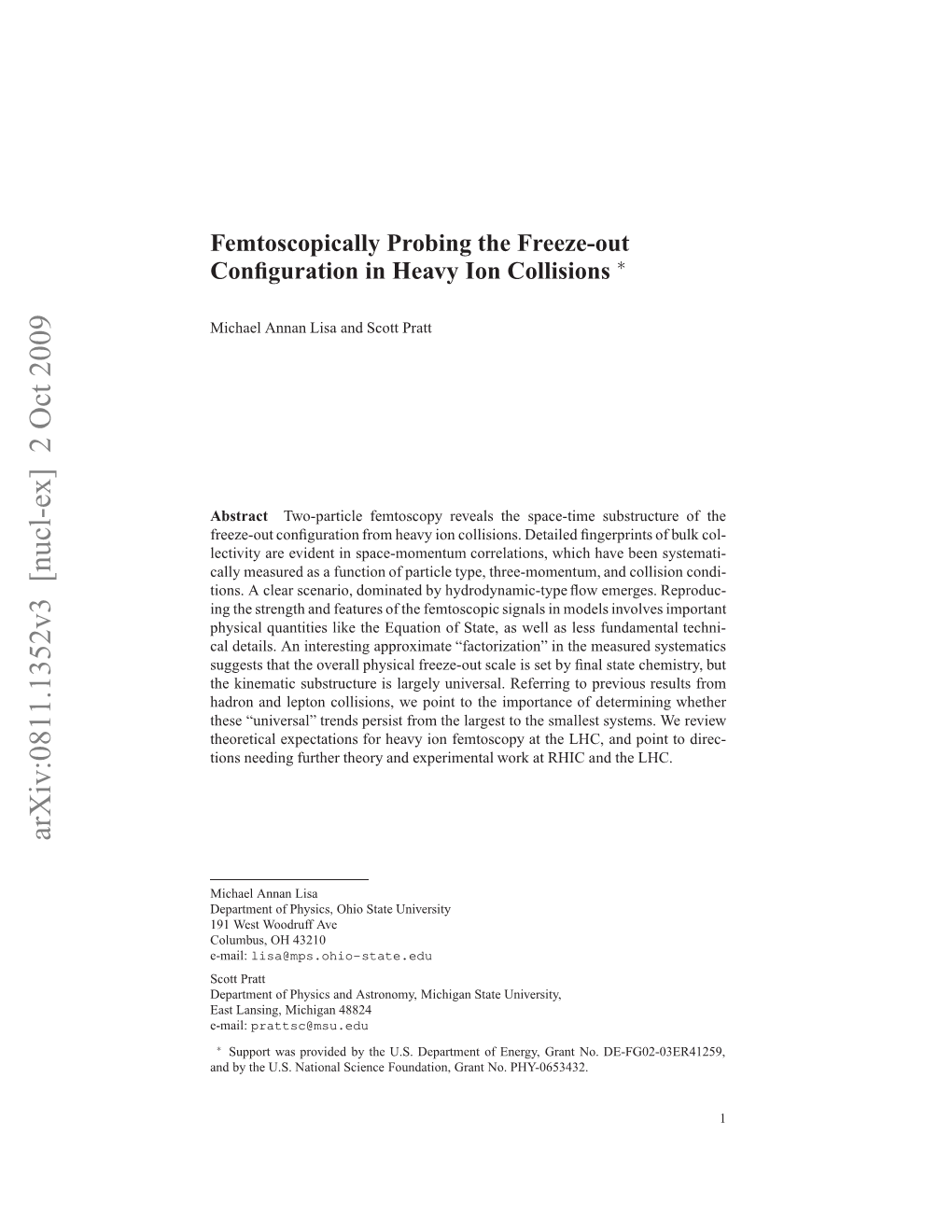 Femtoscopically Probing the Freeze-Out Configuration in Heavy