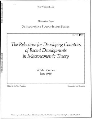 The Relevance for Developing Counfries of Recent Developments in Macroeconomic Theory