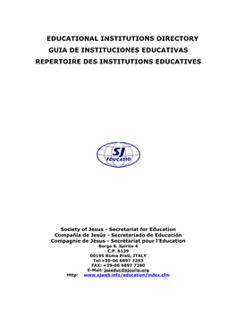 Educational Institutions Directory Guia De Instituciones Educativas Repertoire Des Institutions Educatives