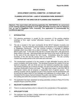 Report No 284/06 ANGUS COUNCIL DEVELOPMENT CONTROL COMMITTEE