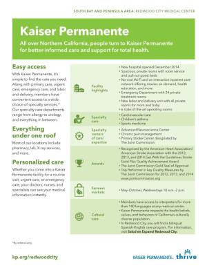 Kaiser Permanente South Bay and Peninsula Area Redwood City