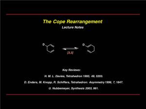 The Cope Rearrangement Lecture Notes
