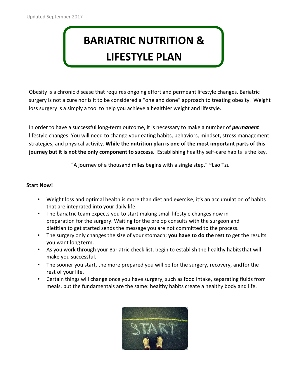 Bariatric Nutrition & Lifestyle Plan