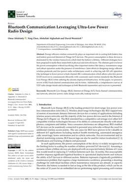 Bluetooth Communication Leveraging Ultra-Low Power Radio Design