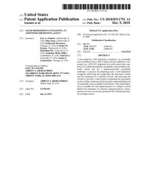 (12) Patent Application Publication (10) Pub. No.: US 2010/0311751A1 Schmitt Et Al