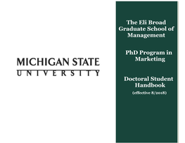 The Eli Broad Graduate School of Management Phd Program In