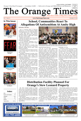 School, Communities React to Allegations of Antisemitism at Amity High Distribution Facility Planned for Orange's Stew Leonar