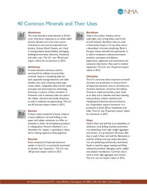 40 Common Minerals and Their Uses