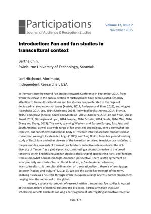 Introduction: Fan and Fan Studies in Transcultural Context