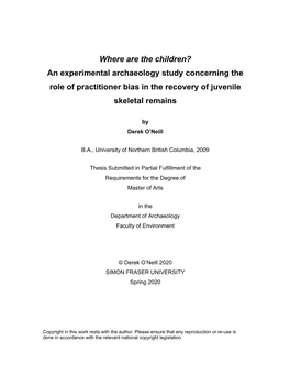 An Experimental Archaeology Study Concerning the Role of Practitioner Bias in the Recovery of Juvenile Skeletal Remains